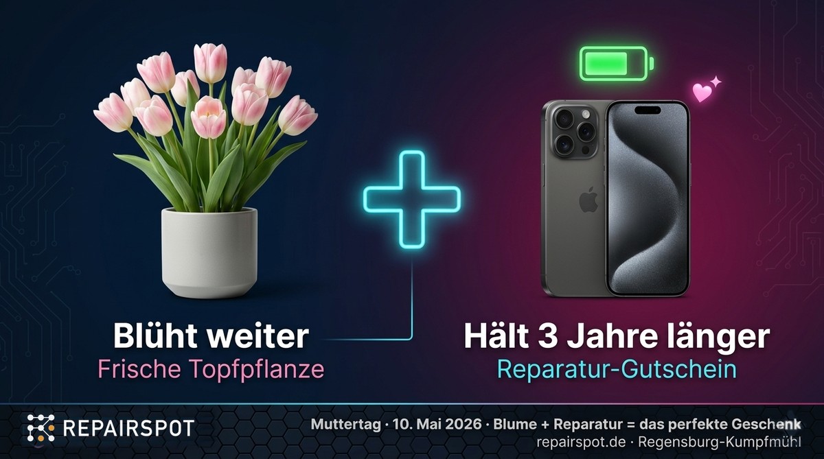 Muttertag 2026 – Blume + Reparatur-Gutschein als Geschenk